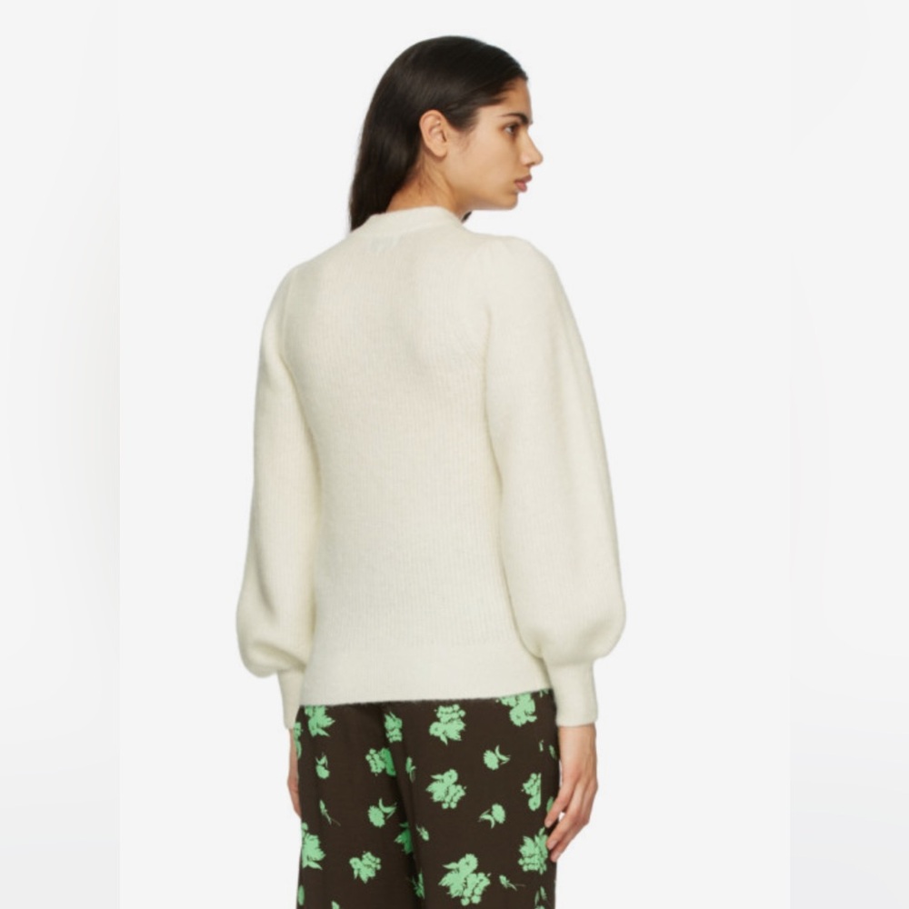 GANNI Alpaca Wool Blend Off-White Sweater - Picture 3 of 9